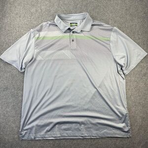 Ben Hogan Shirt Mens 2XL Gray Performance Golf Polo Stripe Recycled Polyester
